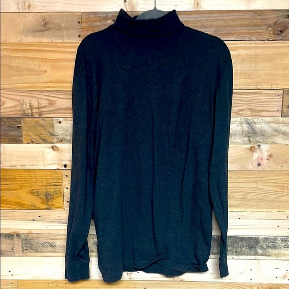 2/$30 Lands’ End Charcoal Color Turtleneck Long Sleeve Soft And Stretchy Top - Picture 1 of 8